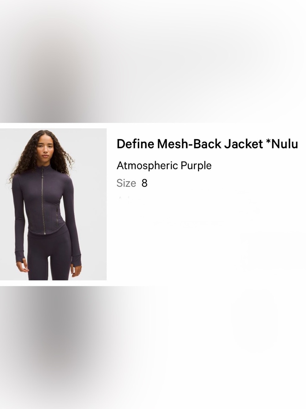 Lululemon Define Mesh-Back Jacket *Nulu